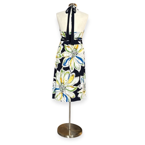 LILY NAVY FLORAL RESORT STYLE HALTER MIDI DRESS **NWT** - Picture 7 of 11